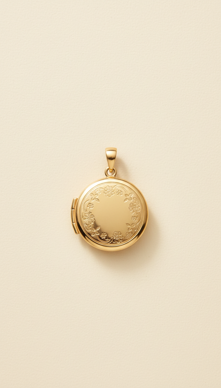 Custom Gold Locket Keepsake Pendant
