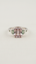Custom Pink Tourmaline & Prasiolite Ring