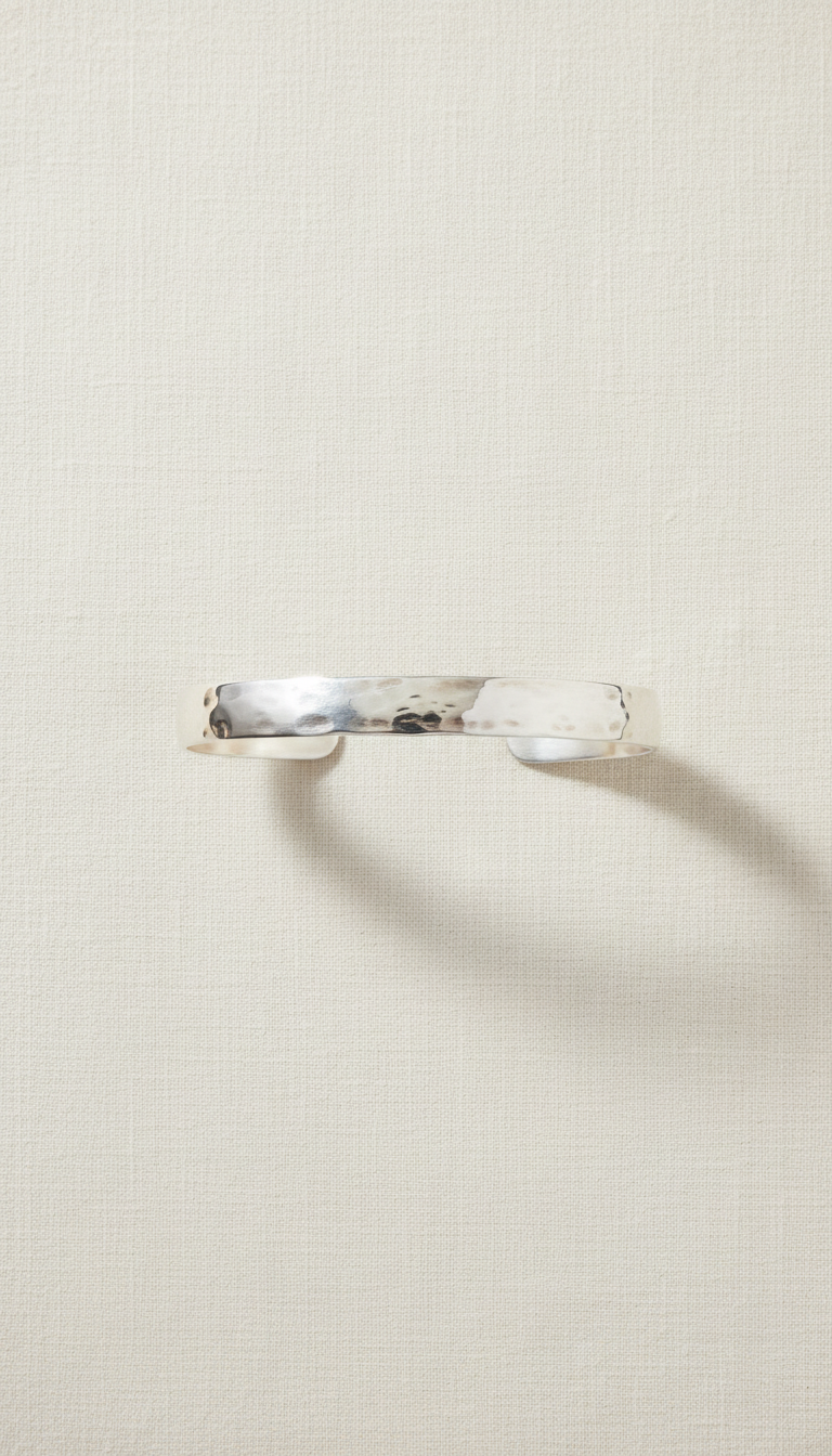 Custom Made Hammered Silver Bangle